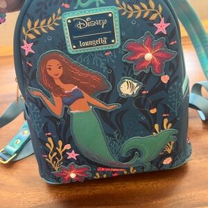 Disney Loungefly Blue and Orange Mermaid Backpack